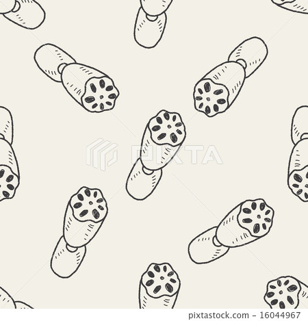 Lotus doodle seamless pattern background Lotus doodle seamless pattern background 16044967