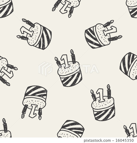 doodle cake seamless pattern background - Stock Illustration [16045350 ...