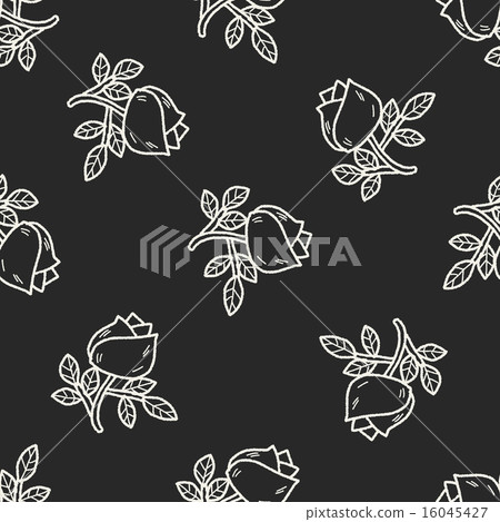 doodle flower rose seamless pattern background 16045427