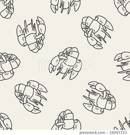 Lobster doodle seamless pattern background Lobster doodle seamless pattern background 16045721