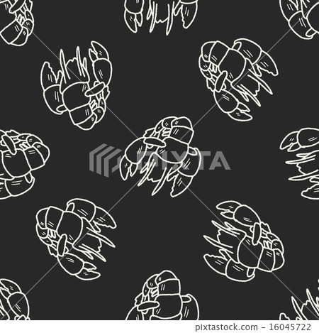 Lobster doodle seamless pattern background Lobster doodle seamless pattern background 16045722