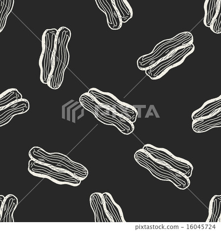 Bacon doodle seamless pattern background 16045724