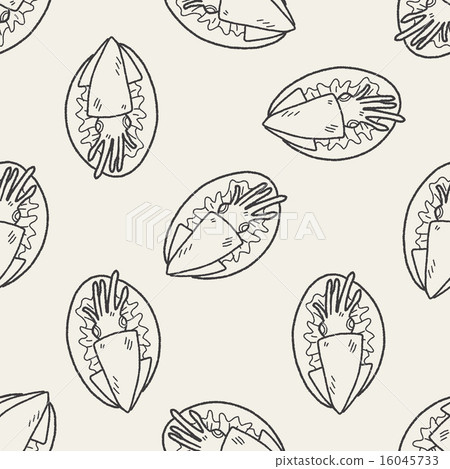 squid food doodle seamless pattern background 16045733