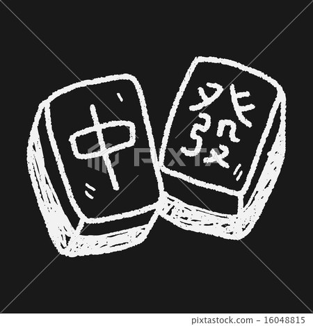 Chinese New Year; Chinese mahjong doodle Chinese New Year; Chinese mahjong doodle 16048815