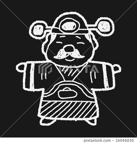 Chinese New Year; God of wealth doodle Chinese New Year; God of wealth doodle 16048830
