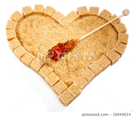 Heart from not refined reed sugar and candy sugar Heart from not refined reed sugar and candy sugar 16049014
