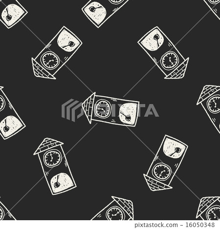 time doodle seamless pattern background - Stock Illustration [16050348 ...