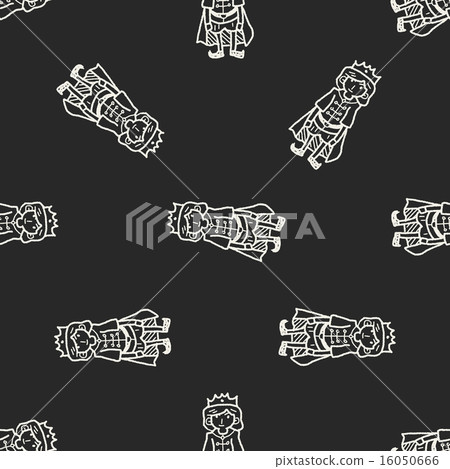 prince doodle seamless pattern background 16050666
