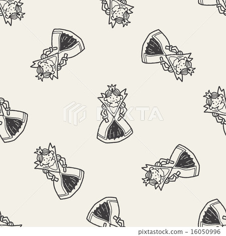 queen doodle seamless pattern background 16050996