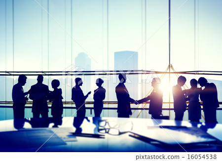 Silhouettes of Business People Working Silhouettes of Business People Working 16054538