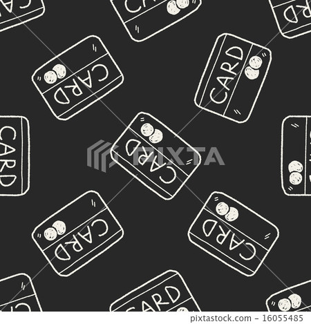 doodle credit card seamless pattern background 16055485