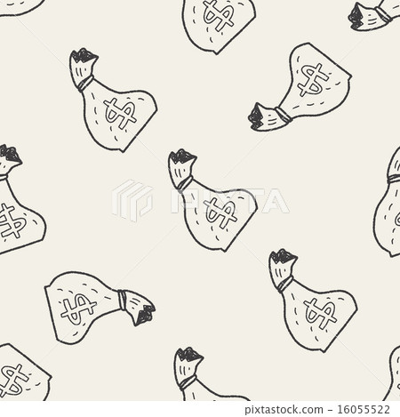 money bag doodle drawing seamless pattern background 16055522