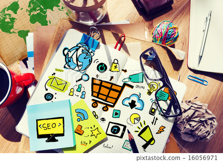 Online Marketing Business E-commerce Advertising Working Concept 16056971