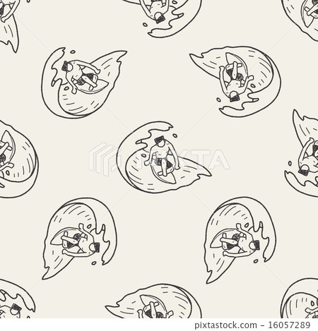 Doodle Surf seamless pattern background 16057289