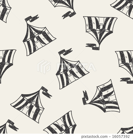 circus doodle seamless pattern background - Stock Illustration ...