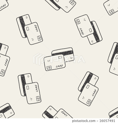doodle credit card seamless pattern background 16057491