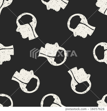 brain doodle seamless pattern background 16057628