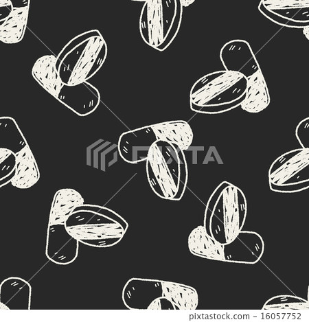 doodle pill seamless pattern background 16057752