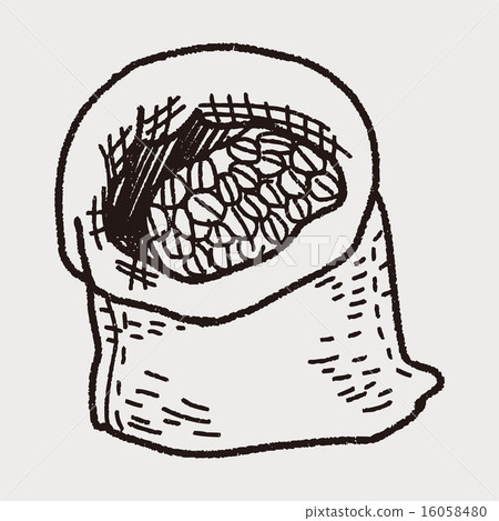 coffee bean doodle drawing 16058480