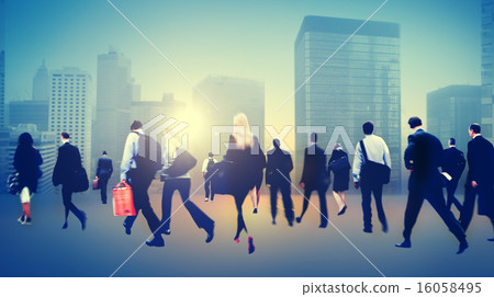 Commuter Buiness People Corporate Cityscape Walking Travel Conce Commuter Buiness People Corporate Cityscape Walking Travel Conce 16058495