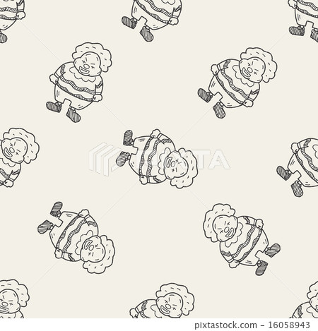 clown doodle drawing seamless pattern background 16058943