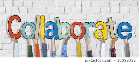 Diverse Hands Holding the Word Collaborate Diverse Hands Holding the Word Collaborate 16059358