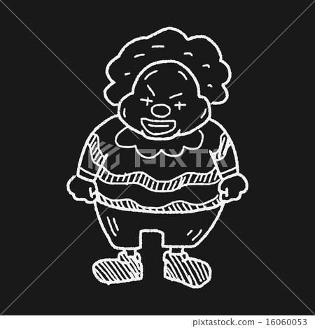 clown doodle drawing 16060053