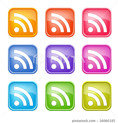 Set of colorful RSS icons Set of colorful RSS icons 16060185