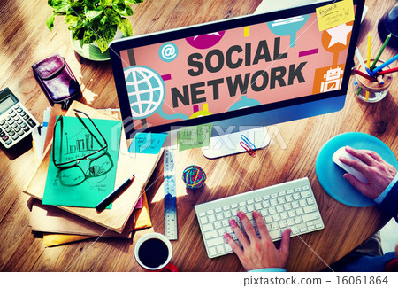Social Network Internet Online Society Connecting Social Media C 16061864