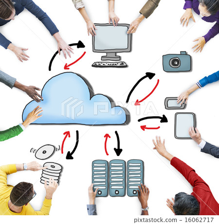 Aerial View of Business People and Data Concepts 16062717