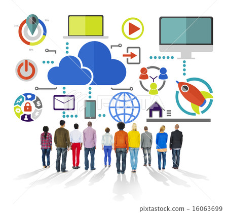 Big Data Sharing Online Global Communication Cloud Concept Big Data Sharing Online Global Communication Cloud Concept 16063699