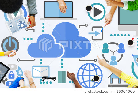 Brainstorming Sharing Online Global Communication Cloud Concept 16064069