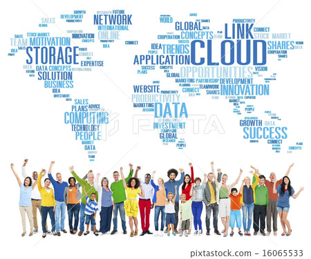 Stock Photo: Link Cloud Computing Technology Data Information Concept