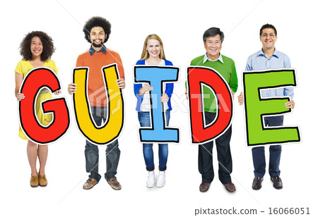 Group of People Standing Holding Guide Letter 16066051