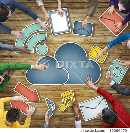 Aerial View Business People Cloud Computing Connection Concepts Aerial View Business People Cloud Computing Connection Concepts 16066979