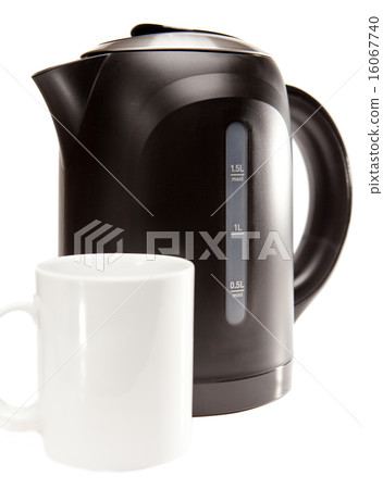 electric tea kettle on a white background and a mu electric tea kettle on a white background and a mu 16067740