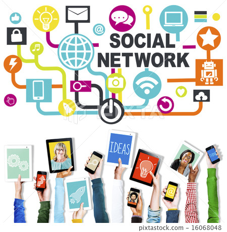 Social Network Internet Online Society Connecting Social Media C 16068048