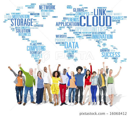 Stock Photo: Link Cloud Computing Technology Data Information Concept