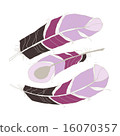 Handdrawn Bright Feather Design Elements. 16070357