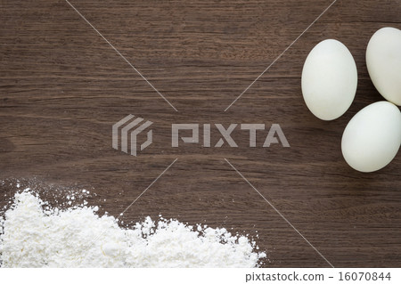cooking background, eggs and flour on desk cooking background, eggs and flour on desk 16070844