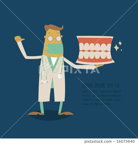 Dentist holding a teeth model Dentist holding a teeth model 16073640