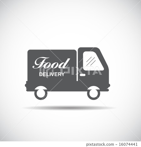 Icon with Flat Graphics Element of Food Delivery Car Vector Illu 16074441