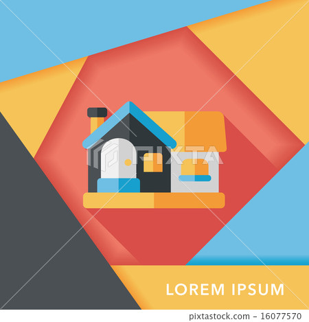 Building house flat icon with long shadow,eps10 - Stock Illustration ...