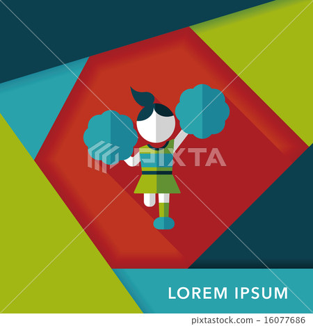 cheerleader flat icon with long shadow,eps10 cheerleader flat icon with long shadow,eps10 16077686