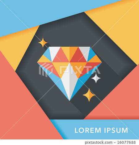 Propose diamond ring flat icon with long shadow,eps10 16077688