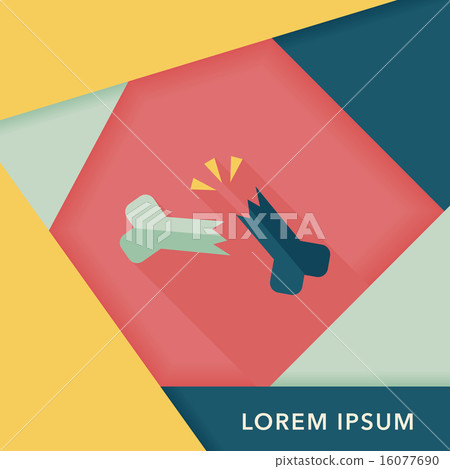 bone fracture flat icon with long shadow bone fracture flat icon with long shadow 16077690