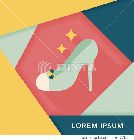 Wedding high-heeled shoes flat icon with long shadow,eps10 Wedding high-heeled shoes flat icon with long shadow,eps10 16077691