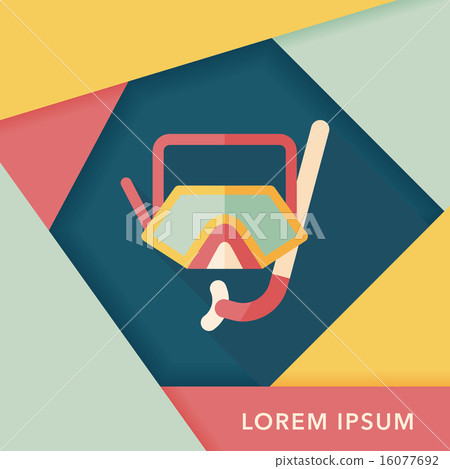 Mask and snorkel flat icon with long shadow Mask and snorkel flat icon with long shadow 16077692