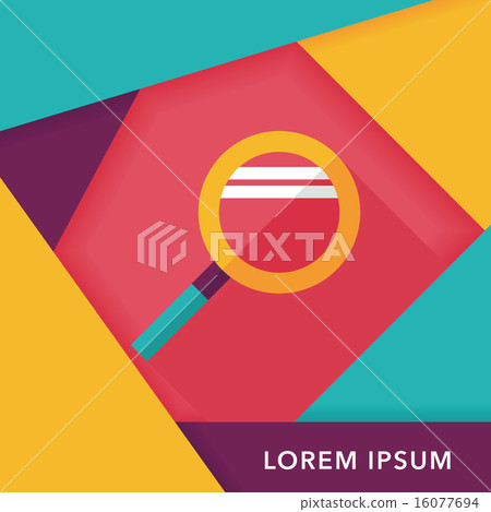 Magnifying Glass flat icon with long shadow Magnifying Glass flat icon with long shadow 16077694