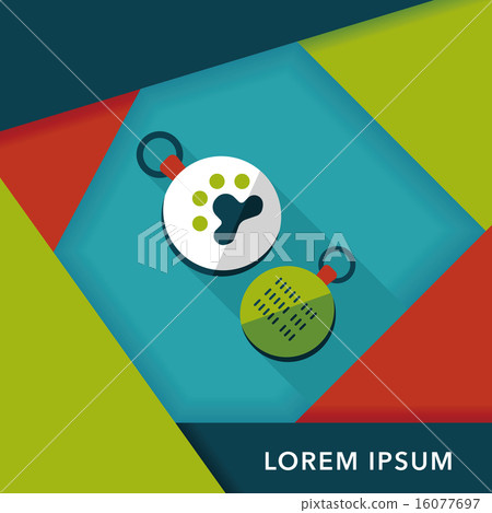 Pet tag flat icon with long shadow,eps10 Pet tag flat icon with long shadow,eps10 16077697